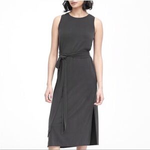 Banana Republic Sandwash Modal Knit Tank Column Dress Charcoal Sz M Casual